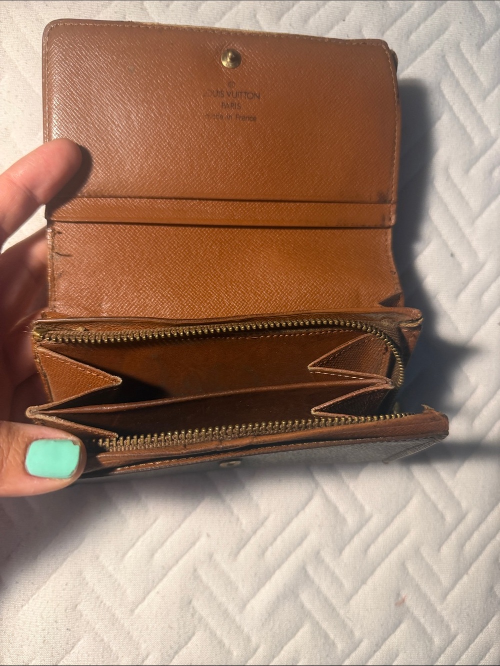 Louis Vuitton Tan Leather Small Zip Wallet